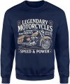 Legendary motorcycles speed power klasyczny motocykl wolność Męska bluza 