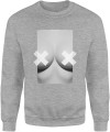Minimalistyczna forma artystyczna ciało zaklejone sutki piersi Męska bluza 