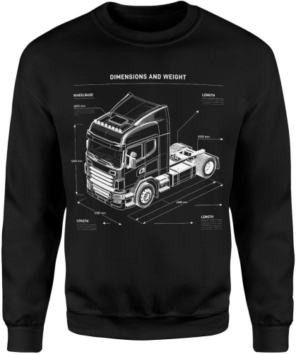 Ciężarówka schemat techniczny transport precyzja inżynieria Męska bluza     