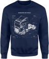 Ciężarówka schemat techniczny transport precyzja inżynieria Męska bluza 