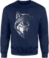 Wilk alfa nocny drapieżnik dzika natura siła charakteru leśny wojownik mocy Męska bluza  