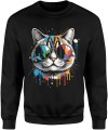 Kot w okularach art kolorowy street styl nowoczesna grafika zwierzęca Męska bluza     