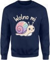 Wolno mi ślimak slow life dystans spokój humor uroczy Męska bluza 