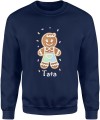 Tata piernikowy styl rodzinny słodki motyw świąteczny uroczy design Męska bluza 