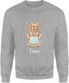 Tata piernikowy styl rodzinny słodki motyw świąteczny uroczy design Męska bluza 