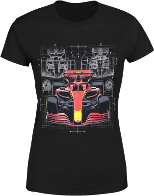 Bolid wyścigowy projekt techniczny motorsport precyzja szybkość Damska koszulka