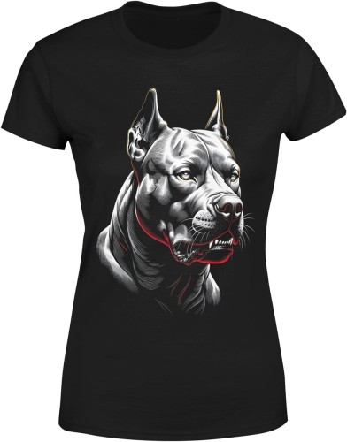 Amstaff siła charakter lojalność potężny pies street styl Damska koszulka color:#000000