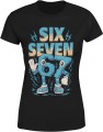 Six seven 67 kreskówka 6 7 mem tiktok Damska koszulka 