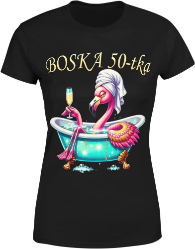 Boska 50-tka flaming glamour kobiecy styl relaks wanna humor elegancja Damska koszulka 