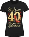 Stylowa 40 kobieca elegancja złoty styl luksus moda pewność siebie Damska koszulka  