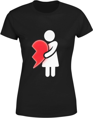 Serce emocje bliskość relacje minimalizm symbolika Damska koszulka color:#000000