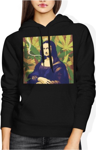 Mona Lisa artystyczna parodia klasyczne malarstwo natura kontrkultura Damska bluza z kapturem 