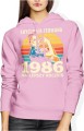 Edycja limitowana 1986 najlepszy rocznik retro styl kobieca siła vintage lata 80 Damska bluza z kapturem 