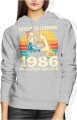 Edycja limitowana 1986 najlepszy rocznik retro styl kobieca siła vintage lata 80 Damska bluza z kapturem 