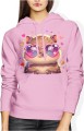 Słodka kabibara serca miłość kawaii uroczy styl Damska bluza z kapturem 