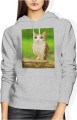 Meowl brainrot kot sowa tiktok Damska bluza z kapturem 