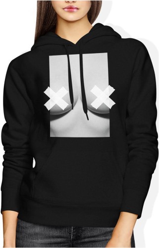 Minimalistyczna forma artystyczna ciało zaklejone sutki piersi Damska bluza z kapturem 