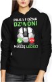 Piłka nożna dzwoni mecz futbol pasja kibic kibicowska Damska bluza z kapturem 