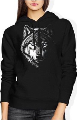 Wilk alfa nocny drapieżnik dzika natura siła charakteru leśny wojownik mocy Damska bluza z kapturem