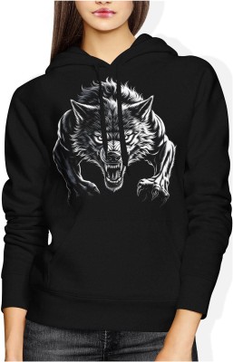 Atakujący wilk drapieżna siła dominacja instynkt bestii dzika wilkołak Damska bluza z kapturem