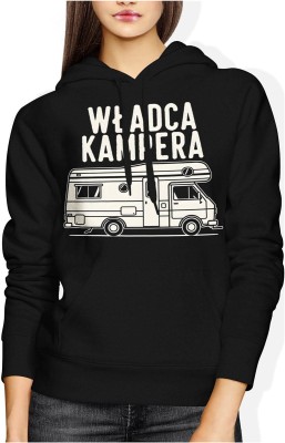 Władca kampera podróże campervan wolność droga lifestyle Damska bluza z kapturem