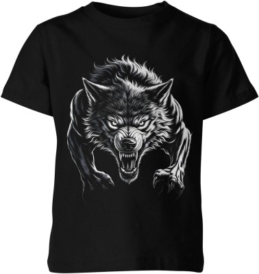 Atakujący wilk drapieżna siła dominacja instynkt bestii dzika wilkołak Dziecięca koszulka