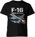 F16 polish air force lotnictwo wojskowe siła prędkość odrzutowiec Dziecięca koszulka 