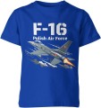 F16 polish air force lotnictwo wojskowe siła prędkość odrzutowiec Dziecięca koszulka 