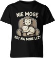 Nie mogę kot na mnie leży humor kociarz relaks domowy dystans do życia Dziecięca koszulka 
