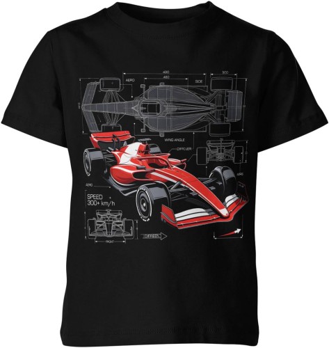 Bolid wyścigowy projekt techniczny motorsport aerodynamika prędkość tor Dziecięca koszulka 