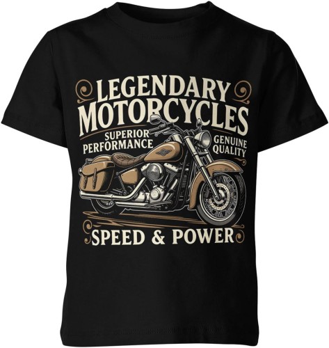 Legendary motorcycles speed power klasyczny motocykl wolność Dziecięca koszulka 