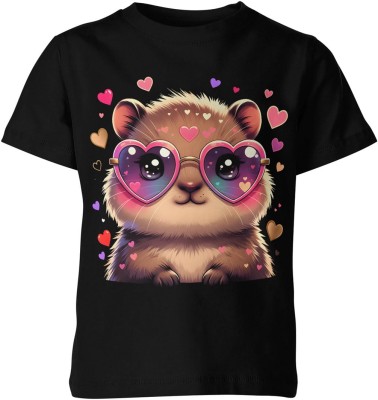 Słodka kabibara serca miłość kawaii uroczy styl Dziecięca koszulka