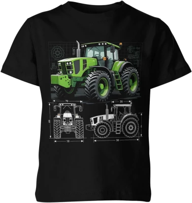 Traktor rolniczy schemat techniczny precyzja maszyny rolnictwo Dziecięca koszulka