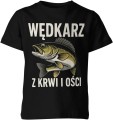 Wędkarz z krwi i ości pasja ryby natura Dziecięca koszulka 
