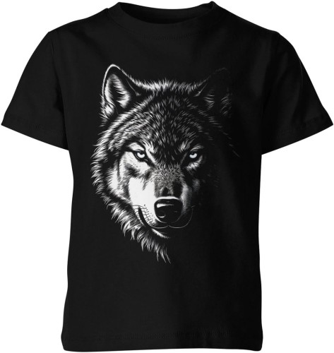 Wilk alfa nocny drapieżnik dzika natura siła charakteru leśny wojownik mocy Dziecięca koszulka  