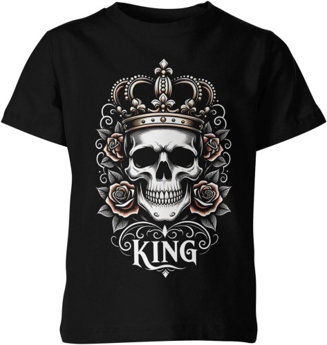 King czaszka korona siła władza styl mroczny luksus Dziecięca koszulka  