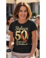 Stylowa 50 kobieca elegancja złoty styl luksus moda pewność siebie Damska koszulka