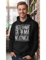 Beze mnie ta firma nie istnieje napis Męska bluza z kapturem
