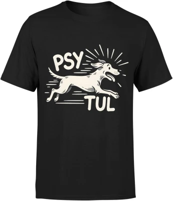 Pies biegnący szybko dynamiczny motyw psy tul miłośnik psów energia ruch Męska koszulka