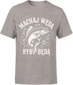 Machaj wędą Ryby będą Męska koszulka 