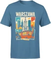 Warszawa skyline miasto architektura stolica Polska retro budynki podróże klimat urban Męska koszulka 