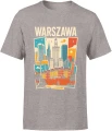 Warszawa skyline miasto architektura stolica Polska retro budynki podróże klimat urban Męska koszulka 