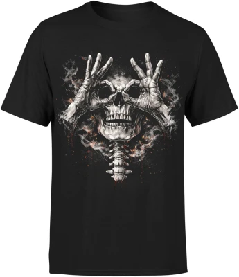 Czaszka dym halloween mroczny klimat horror sztuka grozy styl gotycki dark Męska koszulka