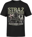 Straż Graniczna Polish Border Guard żołnierz karabin granica patrol bezpieczeństwo służba Męska koszulka 