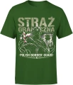 Straż Graniczna Polish Border Guard żołnierz karabin granica patrol bezpieczeństwo służba Męska koszulka 
