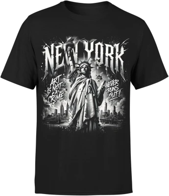 New York Statua Wolności street art miasto USA Męska koszulka