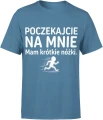Poczekajcie na mnie mam krótkie nóżki Męska koszulka 