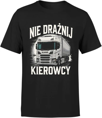 Nie drażnij kierowcy ciężarówki tir transport drogowy trasa kabina retro Męska koszulka
