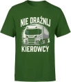 Nie drażnij kierowcy ciężarówki tir transport drogowy trasa kabina retro Męska koszulka 