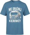 Nie drażnij kierowcy ciężarówki tir transport drogowy trasa kabina retro Męska koszulka 